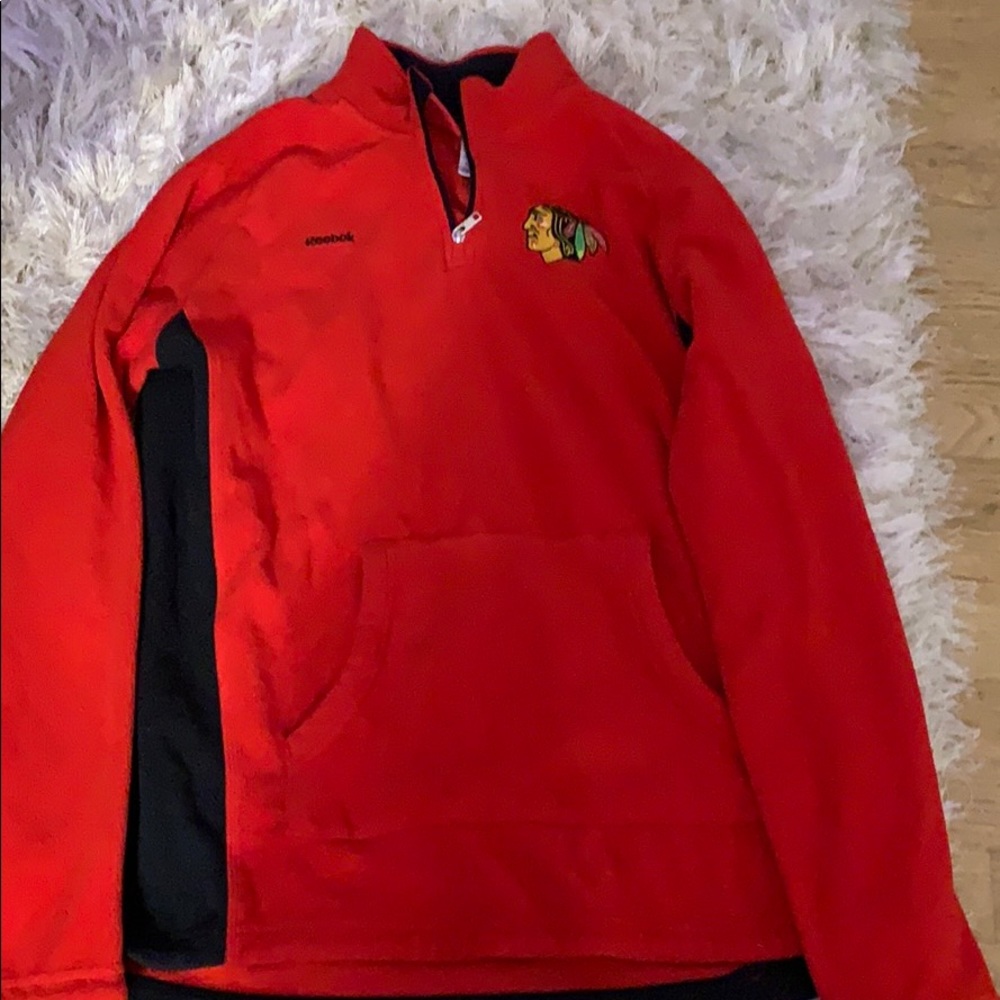 BLACKHAWKS QUARTERZIP- REEBOK